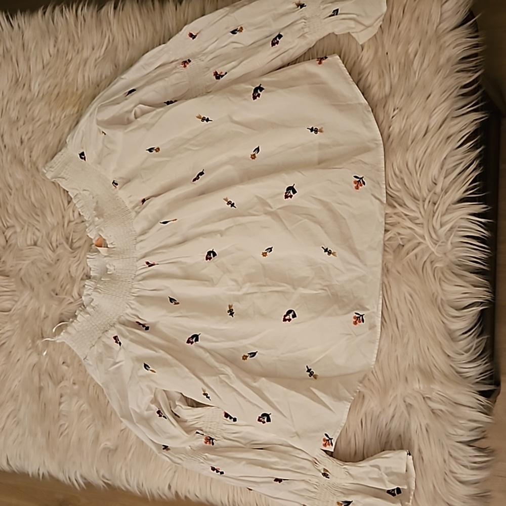 ~~Zara Trafaluc Off-the-Shoulder Floral Embroidered Top – Size Medium~~